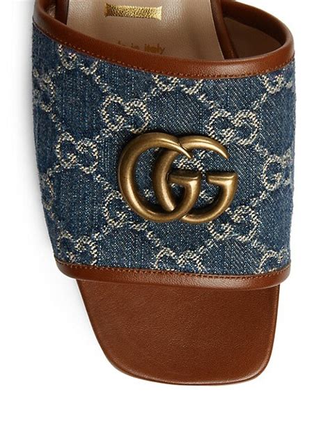 gucci double strap sandals womens|Gucci jolie denim flats sandals.